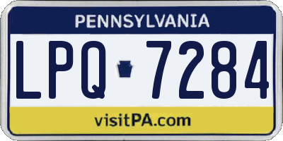 PA license plate LPQ7284