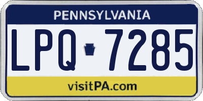 PA license plate LPQ7285