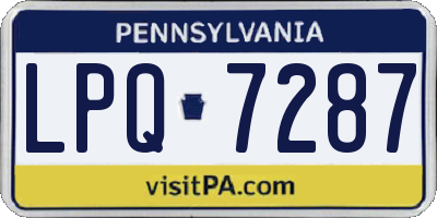 PA license plate LPQ7287