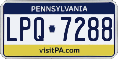 PA license plate LPQ7288