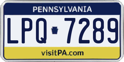 PA license plate LPQ7289