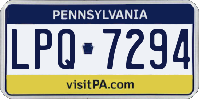 PA license plate LPQ7294