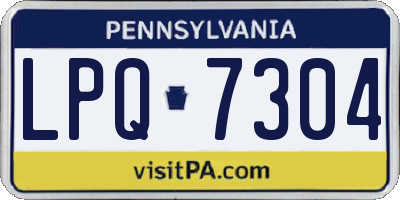 PA license plate LPQ7304