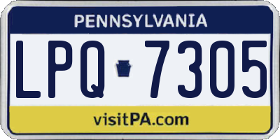 PA license plate LPQ7305