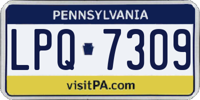 PA license plate LPQ7309