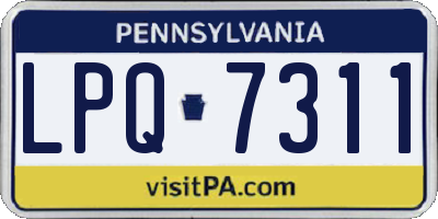 PA license plate LPQ7311