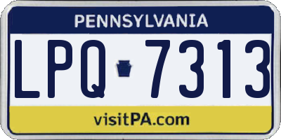 PA license plate LPQ7313