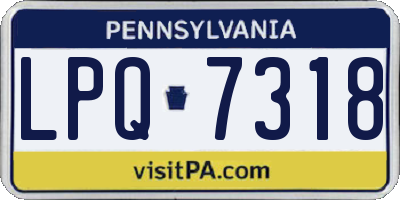 PA license plate LPQ7318