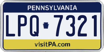 PA license plate LPQ7321