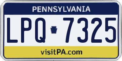 PA license plate LPQ7325