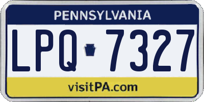 PA license plate LPQ7327
