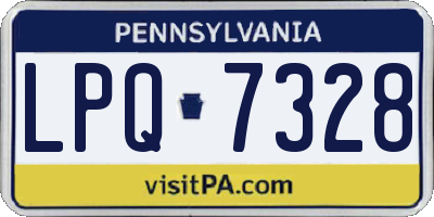 PA license plate LPQ7328