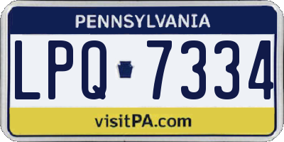 PA license plate LPQ7334