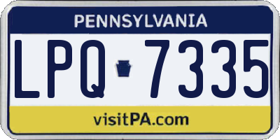 PA license plate LPQ7335