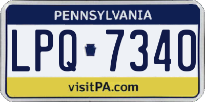 PA license plate LPQ7340