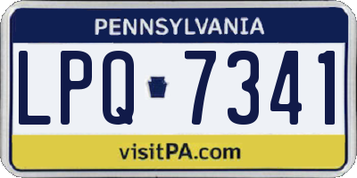 PA license plate LPQ7341