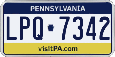 PA license plate LPQ7342