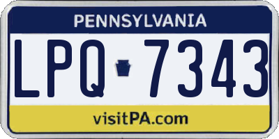 PA license plate LPQ7343