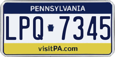 PA license plate LPQ7345