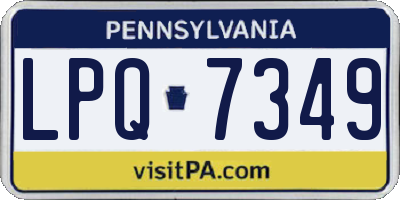 PA license plate LPQ7349