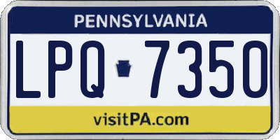 PA license plate LPQ7350