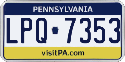 PA license plate LPQ7353