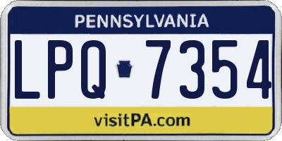 PA license plate LPQ7354