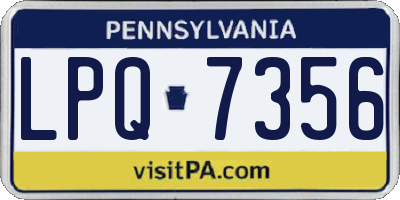 PA license plate LPQ7356