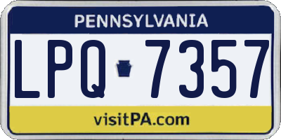 PA license plate LPQ7357