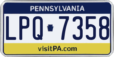 PA license plate LPQ7358