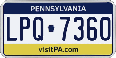 PA license plate LPQ7360