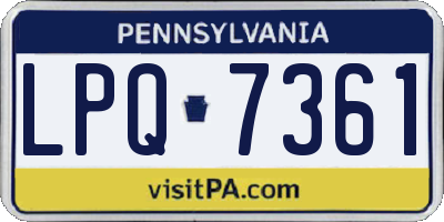 PA license plate LPQ7361