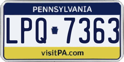 PA license plate LPQ7363