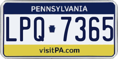 PA license plate LPQ7365