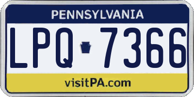 PA license plate LPQ7366
