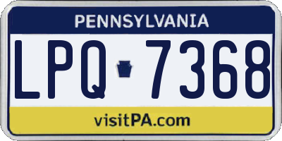 PA license plate LPQ7368