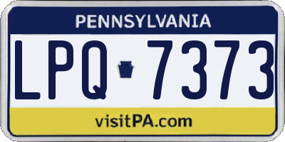 PA license plate LPQ7373