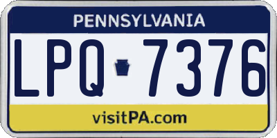PA license plate LPQ7376
