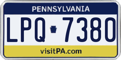 PA license plate LPQ7380