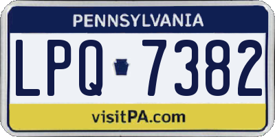 PA license plate LPQ7382