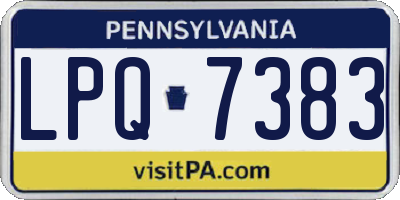 PA license plate LPQ7383