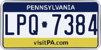 PA license plate LPQ7384
