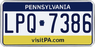 PA license plate LPQ7386