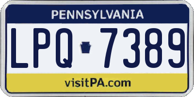 PA license plate LPQ7389