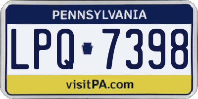 PA license plate LPQ7398