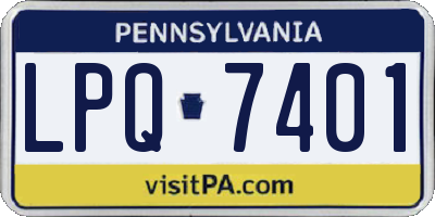 PA license plate LPQ7401