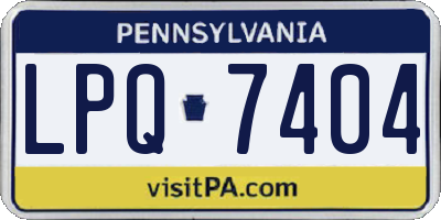 PA license plate LPQ7404
