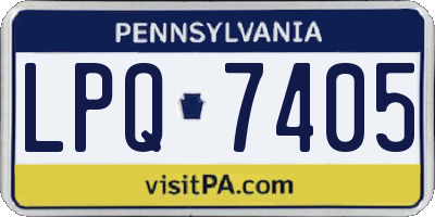 PA license plate LPQ7405