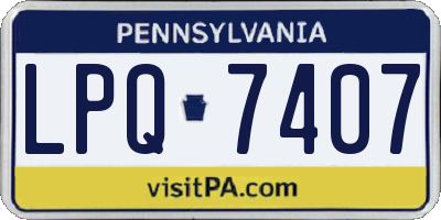 PA license plate LPQ7407