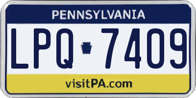 PA license plate LPQ7409